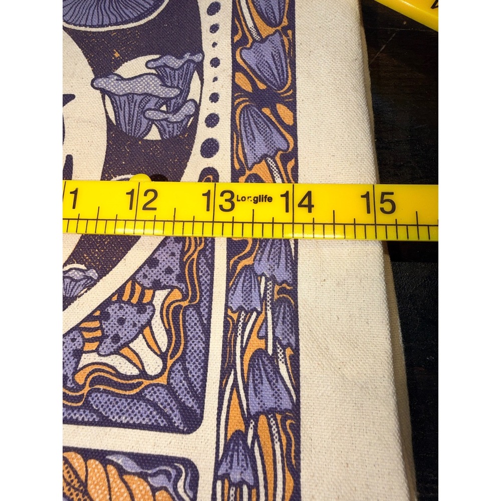 Earthbound Trading Co Mushroom Canvas Tote Bag Purple Gold Boho Reusable Shopper - Picture 7 of 8